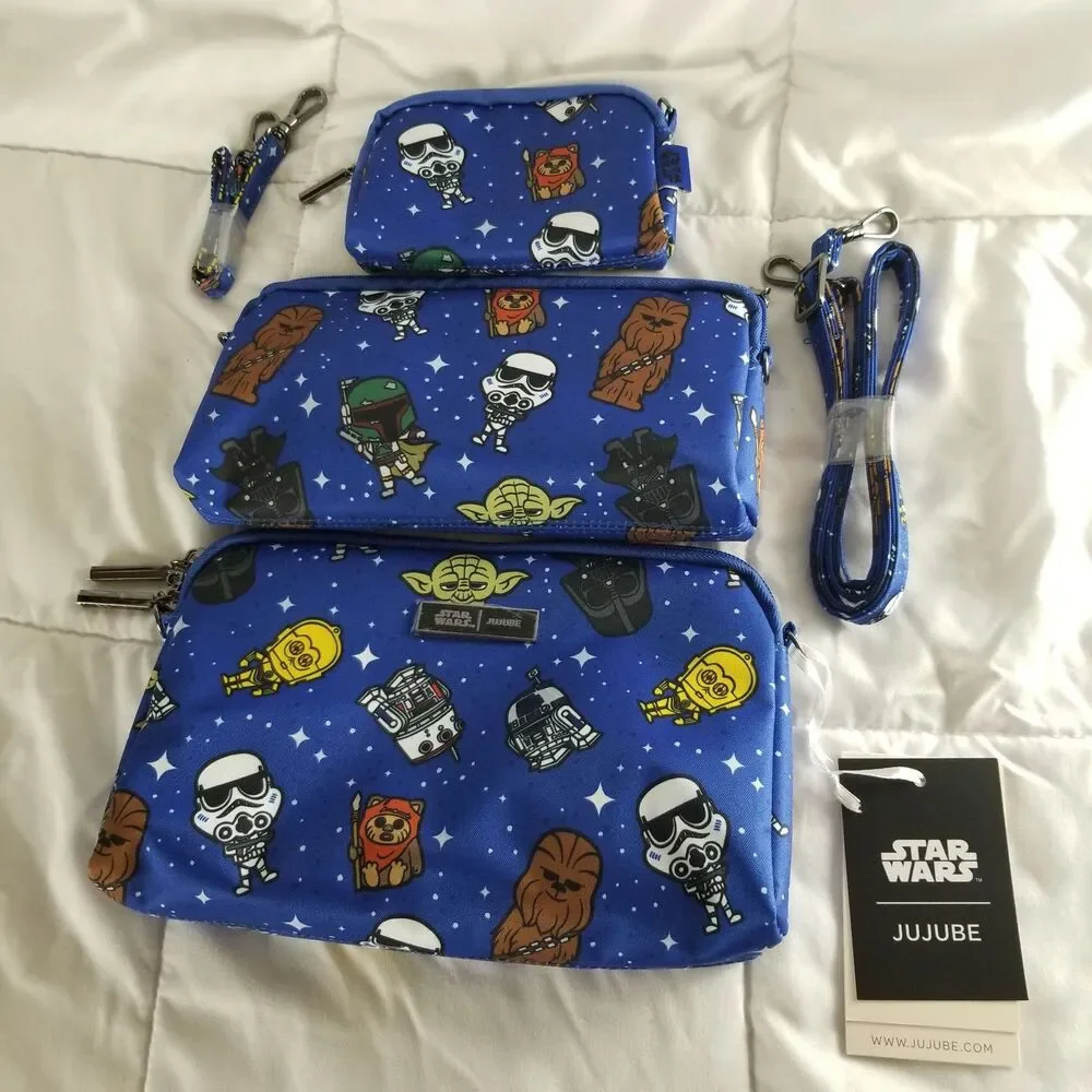 JuJuBe Disney Star Wars Be Set 3 Zip Pouch Long Short Strap Galaxy of Rivals NEW